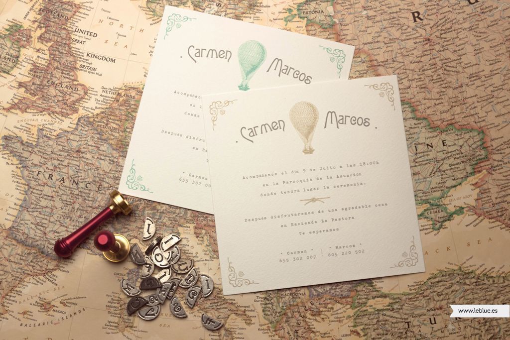 Invitaciones travel vintage